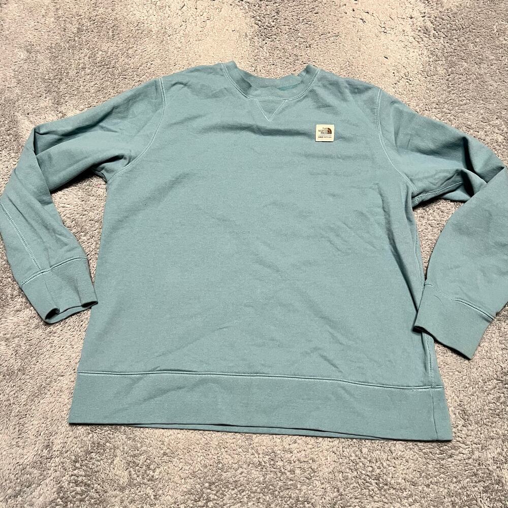 The North Face Sweatshirt Womens XL Circular Design Crew Neck Sweater Blue